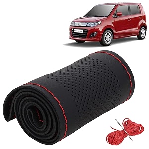 KINGSWAY PU Leatherite Car Steering Cover Sewable