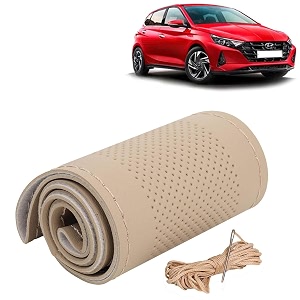 KINGSWAY PU Leatherite Car Steering Cover Sewable