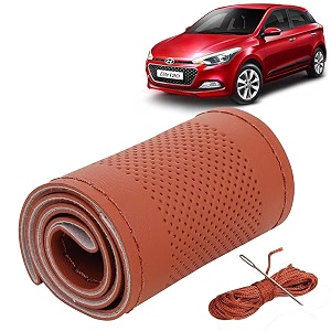 KINGSWAY PU Leatherite Car Steering Cover Sewable