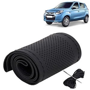 KINGSWAY PU Leatherite Car Steering Cover Sewable