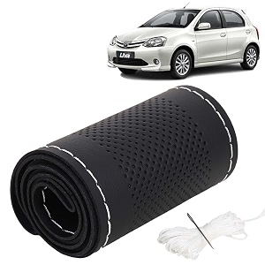 KINGSWAY PU Leatherite Car Steering Cover Sewable