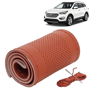 KINGSWAY PU Leatherite Car Steering Cover Sewable