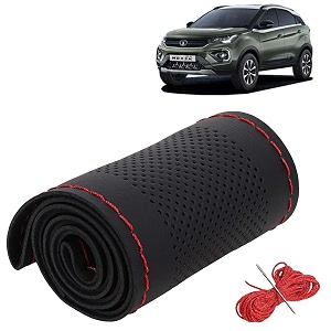 KINGSWAY PU Leatherite Car Steering Cover Sewable