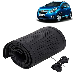 KINGSWAY PU Leatherite Car Steering Cover Sewable