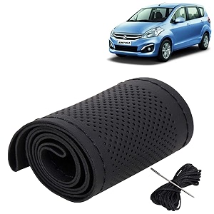 KINGSWAY PU Leatherite Car Steering Cover Sewable