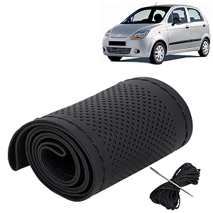 KINGSWAY PU Leatherite Car Steering Cover Sewable
