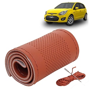 KINGSWAY PU Leatherite Car Steering Cover Sewable