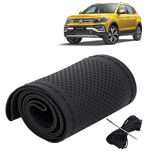 KINGSWAY PU Leatherite Car Steering Cover Sewable