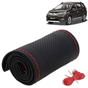 KINGSWAY PU Leatherite Car Steering Cover Sewable
