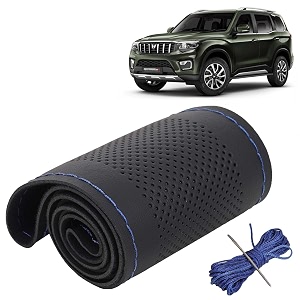 KINGSWAY PU Leatherite Car Steering Cover Sewable