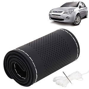 KINGSWAY PU Leatherite Car Steering Cover Sewable