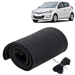 KINGSWAY PU Leatherite Car Steering Cover Sewable