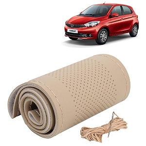 KINGSWAY PU Leatherite Car Steering Cover Sewable