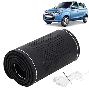 KINGSWAY PU Leatherite Car Steering Cover Sewable