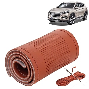 KINGSWAY PU Leatherite Car Steering Cover Sewable