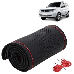 KINGSWAY PU Leatherite Car Steering Cover Sewable