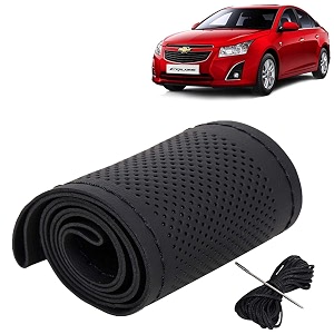 KINGSWAY PU Leatherite Car Steering Cover Sewable