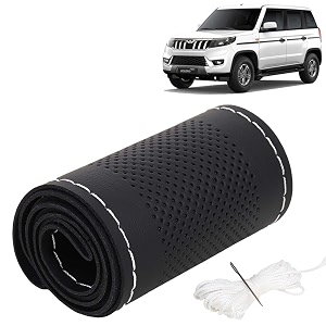 KINGSWAY PU Leatherite Car Steering Cover Sewable