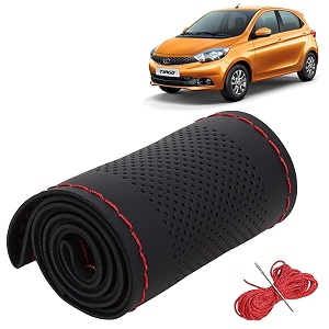 KINGSWAY PU Leatherite Car Steering Cover Sewable