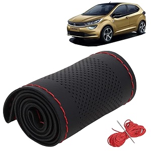 KINGSWAY PU Leatherite Car Steering Cover Sewable