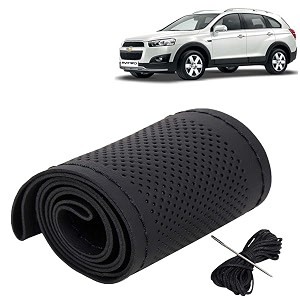 KINGSWAY PU Leatherite Car Steering Cover Sewable
