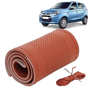 KINGSWAY PU Leatherite Car Steering Cover Sewable