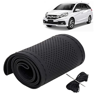 KINGSWAY PU Leatherite Car Steering Cover Sewable