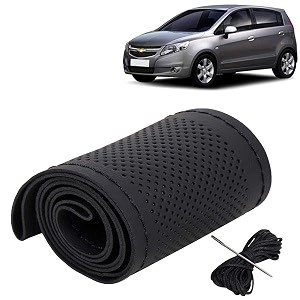KINGSWAY PU Leatherite Car Steering Cover Sewable