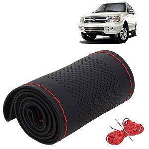 KINGSWAY PU Leatherite Car Steering Cover Sewable