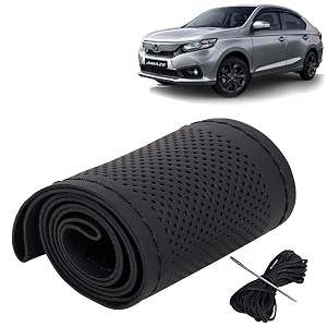 KINGSWAY PU Leatherite Car Steering Cover Sewable