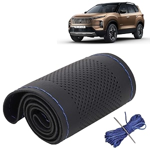 KINGSWAY PU Leatherite Car Steering Cover Sewable