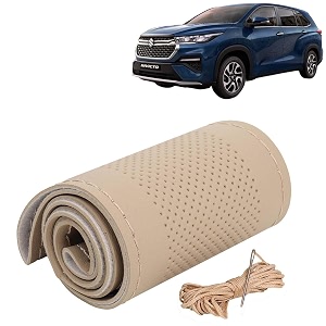 KINGSWAY PU Leatherite Car Steering Cover Sewable