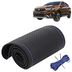 KINGSWAY PU Leatherite Car Steering Cover Sewable