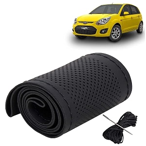 KINGSWAY PU Leatherite Car Steering Cover Sewable