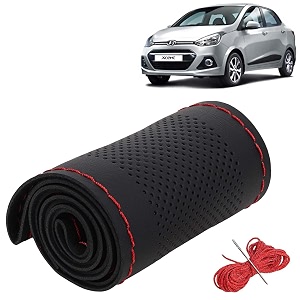 KINGSWAY PU Leatherite Car Steering Cover Sewable