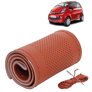 KINGSWAY PU Leatherite Car Steering Cover Sewable