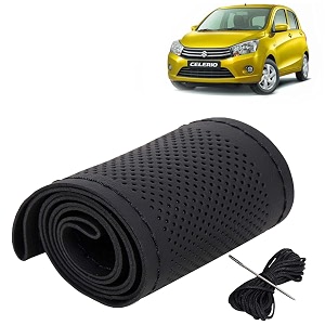 KINGSWAY PU Leatherite Car Steering Cover Sewable