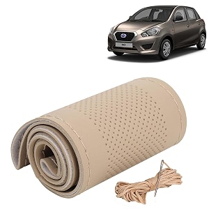 KINGSWAY PU Leatherite Car Steering Cover Sewable