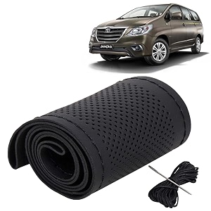 KINGSWAY PU Leatherite Car Steering Cover Sewable