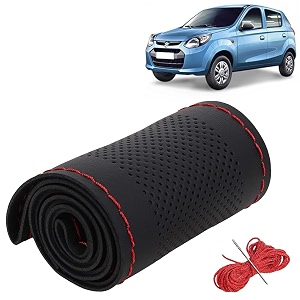 KINGSWAY PU Leatherite Car Steering Cover Sewable