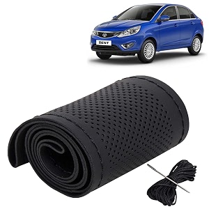 KINGSWAY PU Leatherite Car Steering Cover Sewable