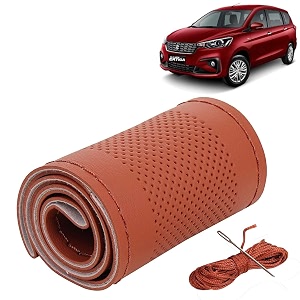 KINGSWAY PU Leatherite Car Steering Cover Sewable