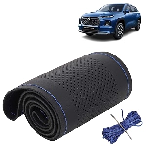 KINGSWAY PU Leatherite Car Steering Cover Sewable