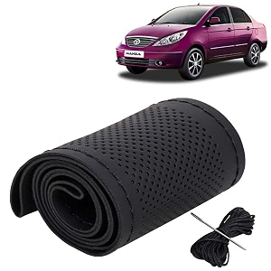 KINGSWAY PU Leatherite Car Steering Cover Sewable