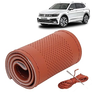 KINGSWAY PU Leatherite Car Steering Cover Sewable