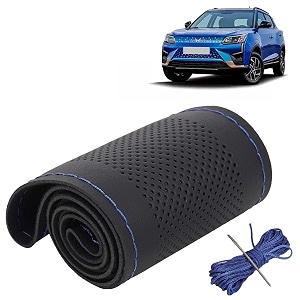KINGSWAY PU Leatherite Car Steering Cover Sewable