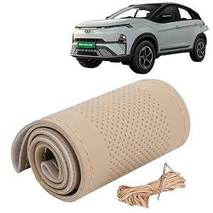 KINGSWAY PU Leatherite Car Steering Cover Sewable