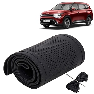 KINGSWAY PU Leatherite Car Steering Cover Sewable