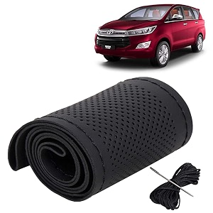 KINGSWAY PU Leatherite Car Steering Cover Sewable