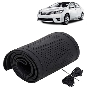 KINGSWAY PU Leatherite Car Steering Cover Sewable
